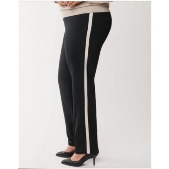Lane Bryant Tuxedo Stripe Crepe Pant Black 22/24 - Picture 1 of 3